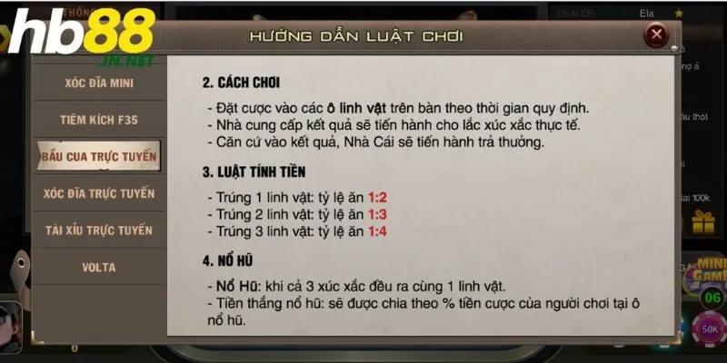 Các tính năng nổi bật của Bầu Cua